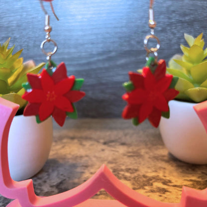 Poinsettia Holiday Earrings
